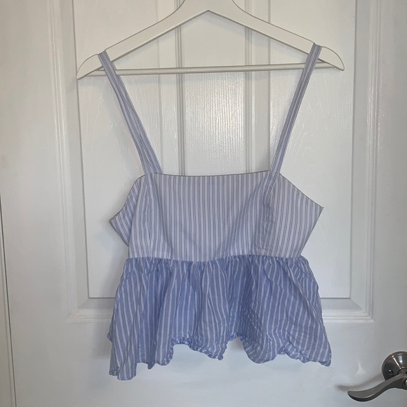 Zara Blue and White Striped Tank Too - Picture 1 of 4